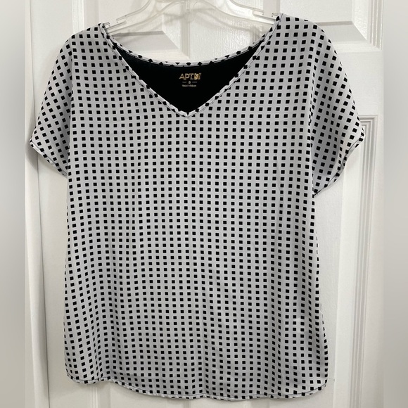 Apt 9 black and white blouse size small - Picture 1 of 6